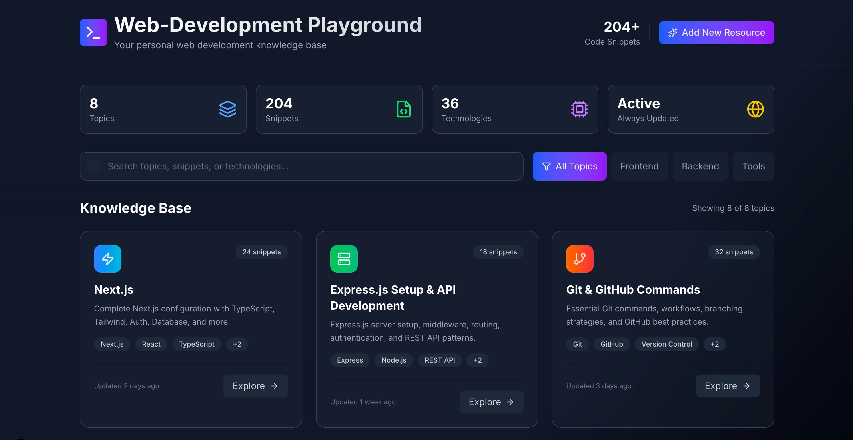 Web Development Playground